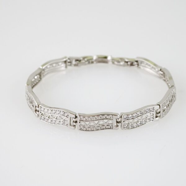 B1484 Bracelet - Pulseras - Zircon Stone - Silver Color - Image 2