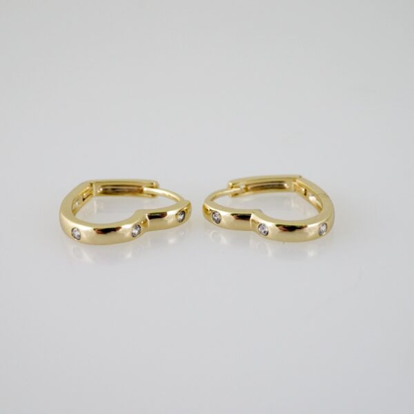 E2232 Earrings - Aretes - Zircon Stone - 14K Real Color
