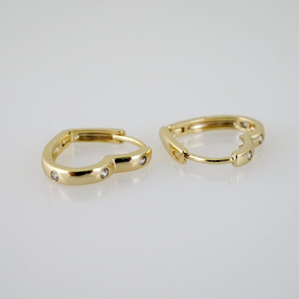 E2232 Earrings - Aretes - Zircon Stone - 14K Real Color - Image 2