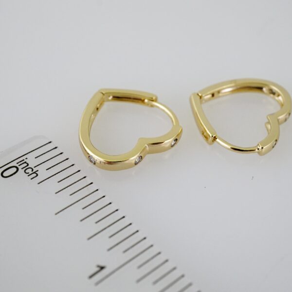 E2232 Earrings - Aretes - Zircon Stone - 14K Real Color - Image 3