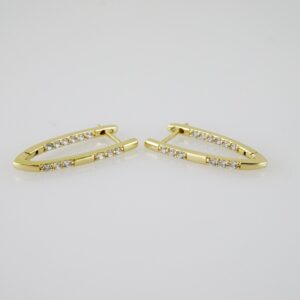E2233 Earrings - Aretes - Zircon Stone - 14K Real Color