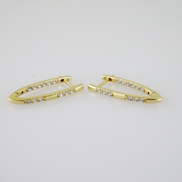 E2233 Earrings - Aretes - Zircon Stone - 14K Real Color