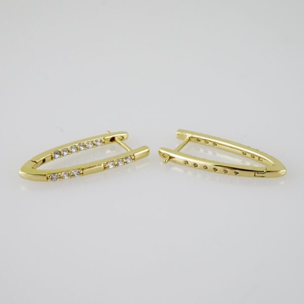 E2233 Earrings - Aretes - Zircon Stone - 14K Real Color - Image 2