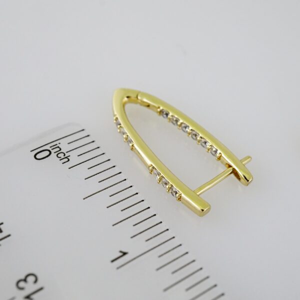 E2233 Earrings - Aretes - Zircon Stone - 14K Real Color - Image 3