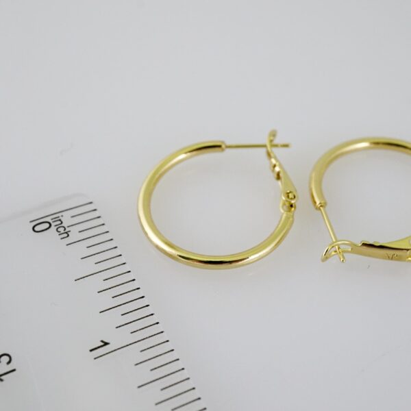 E2234 Earrings - Aretes - Plain - 14K Real Color - Image 3
