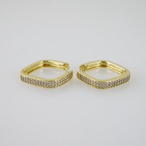 E2235 Earrings - Aretes - Zircon Stone - 14K Real Color