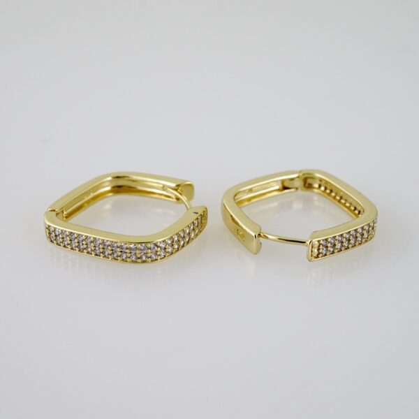E2235 Earrings - Aretes - Zircon Stone - 14K Real Color - Image 2