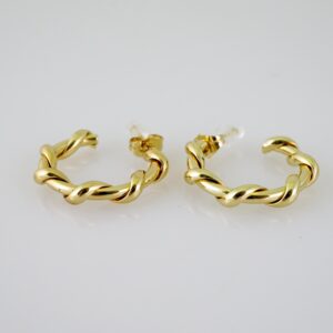 E2236 Earrings - Aretes - Plain - 14K Real Color