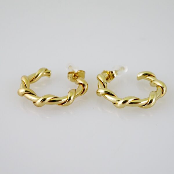 E2236 Earrings - Aretes - Plain - 14K Real Color