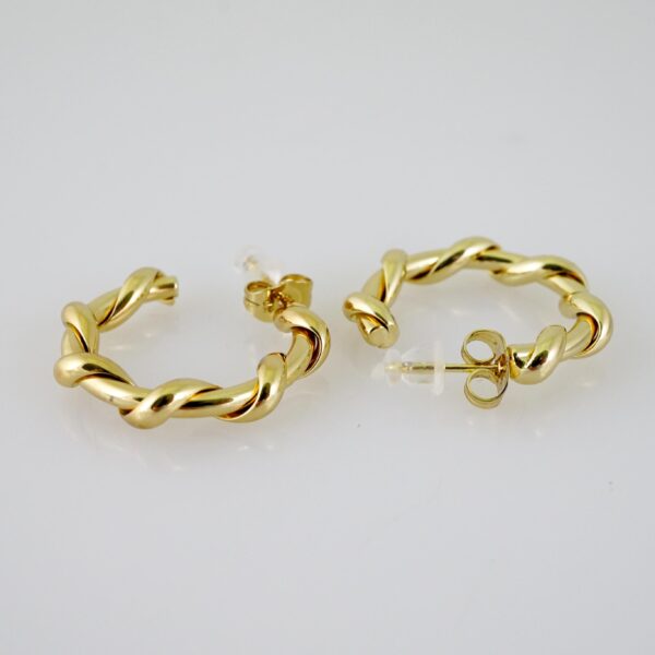 E2236 Earrings - Aretes - Plain - 14K Real Color - Image 2