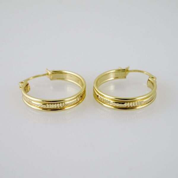 E2237 Earrings - Aretes - Plain - 14K Real Color