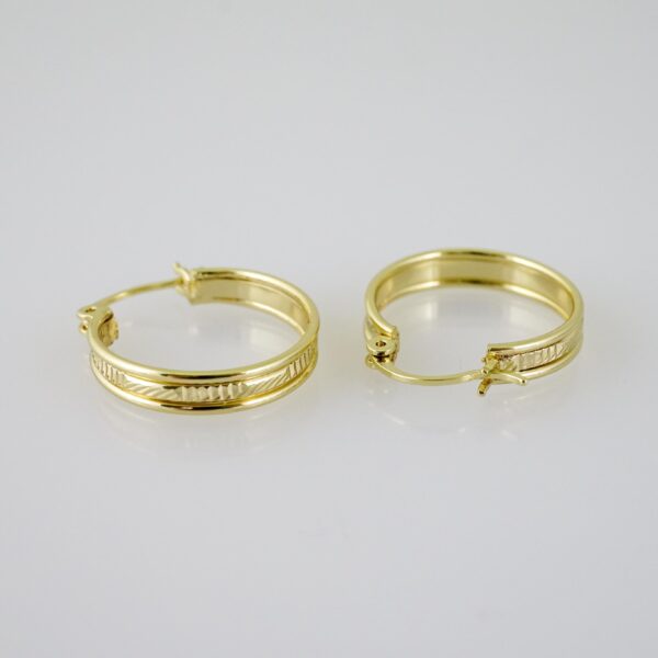 E2237 Earrings - Aretes - Plain - 14K Real Color - Image 2