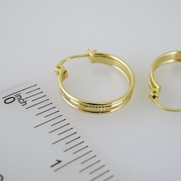 E2237 Earrings - Aretes - Plain - 14K Real Color - Image 3