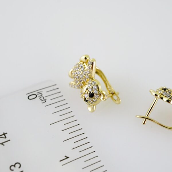E2239 Earrings - Aretes - Zircon Stone - 14K Real Color - Image 3