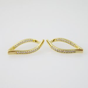 E2240 Earrings - Aretes - Zircon Stone - 14K Real Color