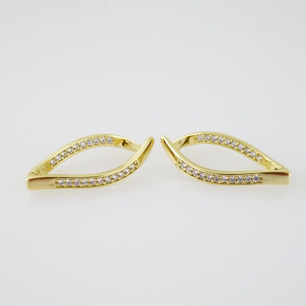 E2240 Earrings - Aretes - Zircon Stone - 14K Real Color