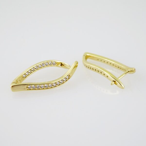 E2240 Earrings - Aretes - Zircon Stone - 14K Real Color - Image 2