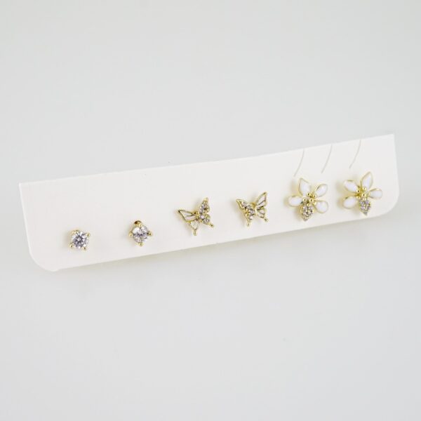 E2241 Earrings - Aretes - Zircon Stone - 14K Real Color