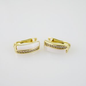 E2242Earrings - Aretes - Zircon Stone - 14K Real Color