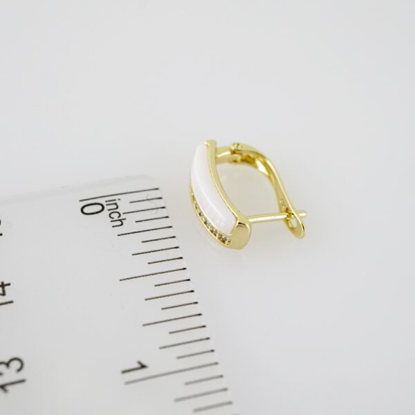 E2242Earrings - Aretes - Zircon Stone - 14K Real Color - Image 3