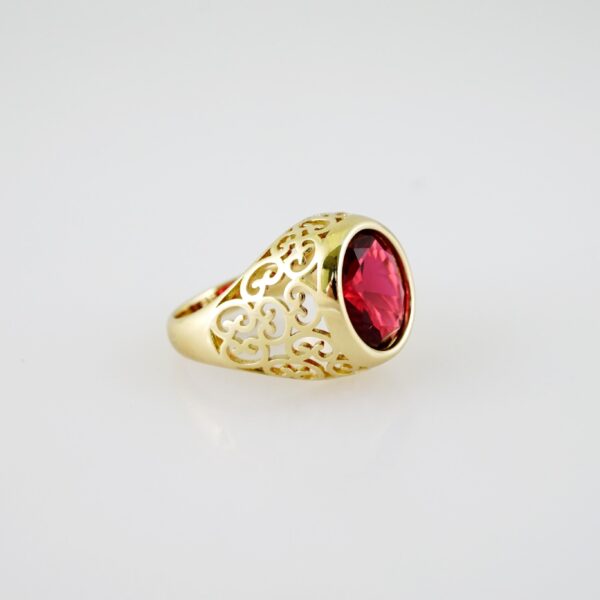R711 RING - ANILLO - Zircon Stone - 14K Real Color - Image 2