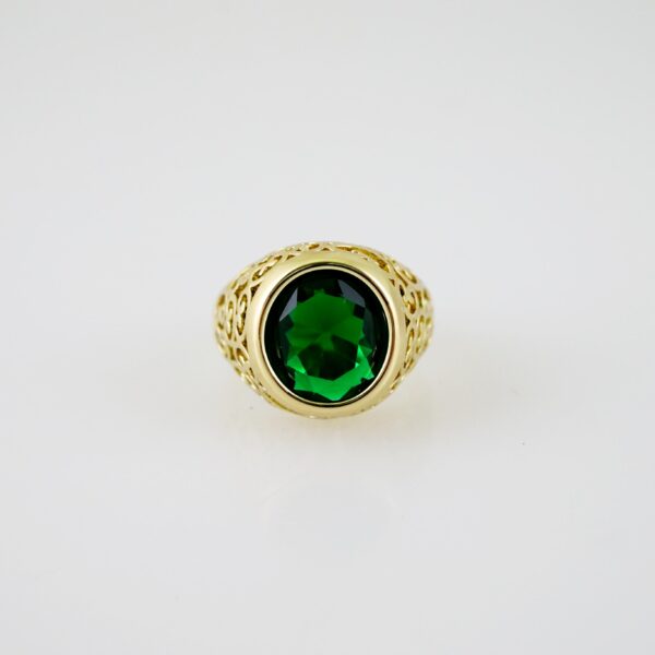 R712 RING - ANILLO - Zircon Stone - 14K Real Color