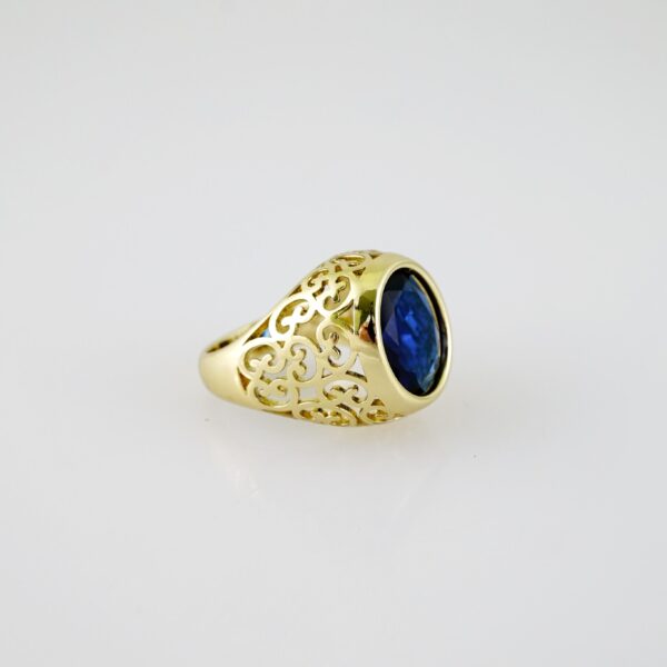 R713 RING - ANILLO - Zircon Stone - 14K Real Color - Image 2