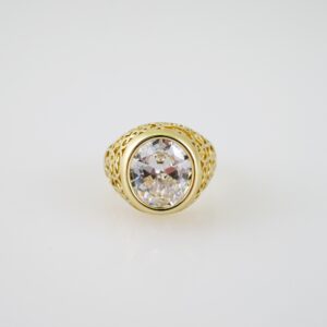 R715 RING - ANILLO - Zircon Stone - 14K Real Color