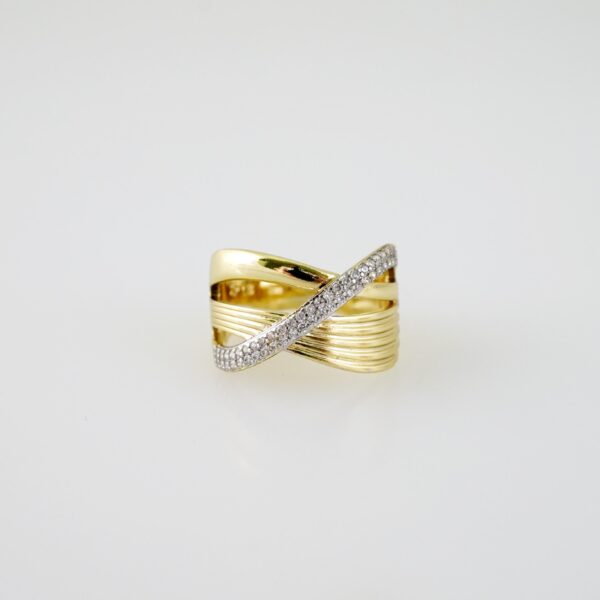 R716 RING - ANILLO - Zircon Stone - 14K Real Color