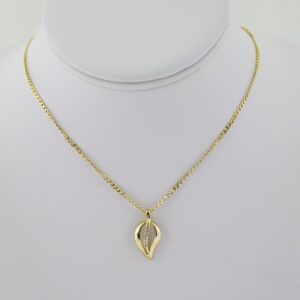 SET1686 Cadenas - Colgante - Aretes - Chain W - Pendants- Earrings - 14K Real Color - Zircon Stone - 2mmx45cm