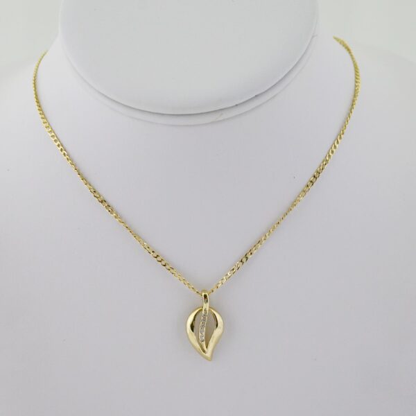SET1686 Cadenas - Colgante - Aretes - Chain W - Pendants- Earrings - 14K Real Color - Zircon Stone - 2mmx45cm