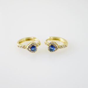E2257 Earrings - Aretes - Zircon Stone - 14K Real Color