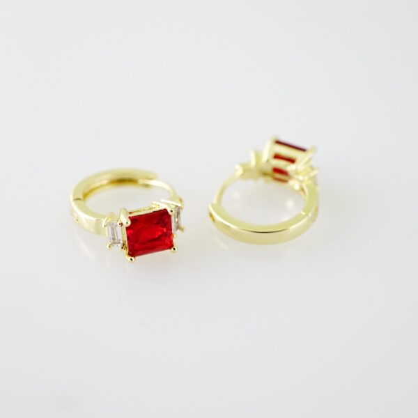 E2258 Earrings - Aretes - Zircon Stone - 14K Real Color - Image 2