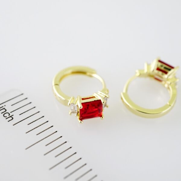 E2258 Earrings - Aretes - Zircon Stone - 14K Real Color - Image 3