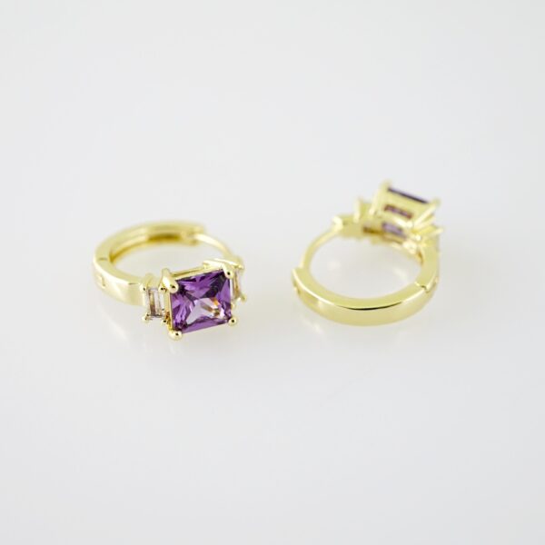 E2262 Earrings - Aretes - Zircon Stone - 14K Real Color - Image 2