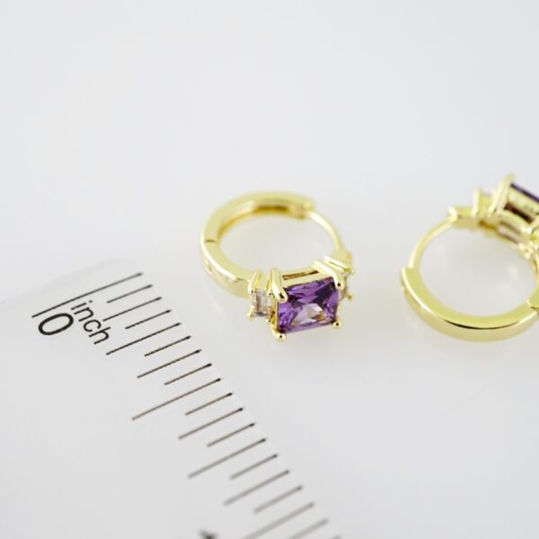 E2262 Earrings - Aretes - Zircon Stone - 14K Real Color - Image 3