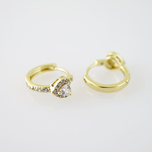 E2264 Earrings - Aretes - Zircon Stone - 14K Real Color - Image 2