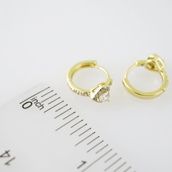 E2264 Earrings - Aretes - Zircon Stone - 14K Real Color - Image 3