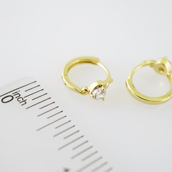 E2266 Earrings - Aretes - Zircon Stone - 14K Real Color - Image 3