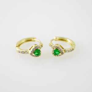 E2269 Earrings - Aretes - Zircon Stone - 14K Real Color