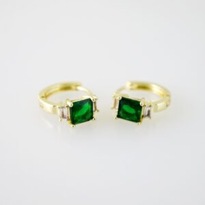 E2270 Earrings - Aretes - Zircon Stone - 14K Real Color