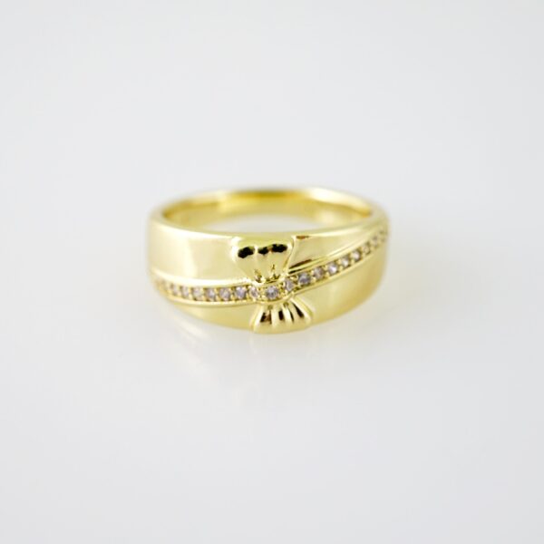 R721 RING - ANILLO - Zircon Stone - 14K Real Color