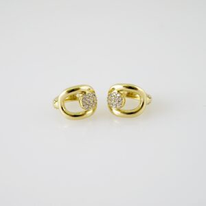 E2271 Earrings - Aretes - Zircon Stone - 14K Real Color