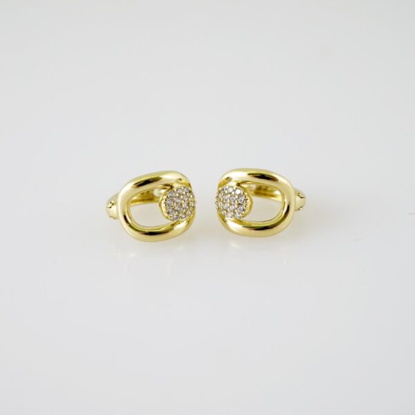 E2271 Earrings - Aretes - Zircon Stone - 14K Real Color