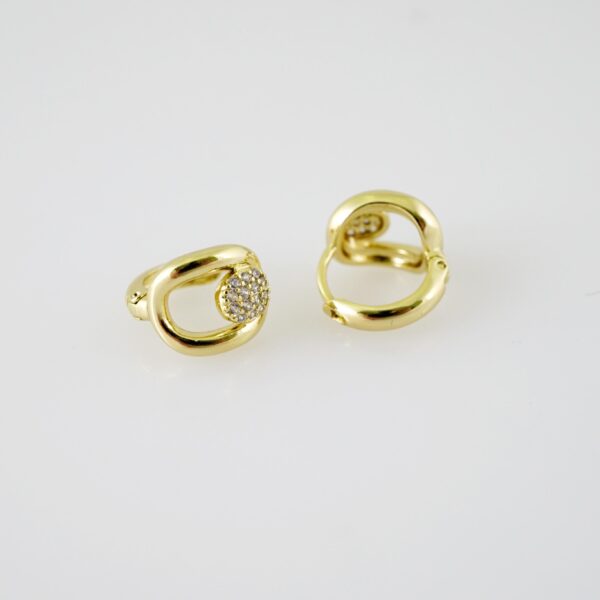 E2271 Earrings - Aretes - Zircon Stone - 14K Real Color - Image 2