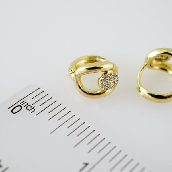 E2271 Earrings - Aretes - Zircon Stone - 14K Real Color - Image 3