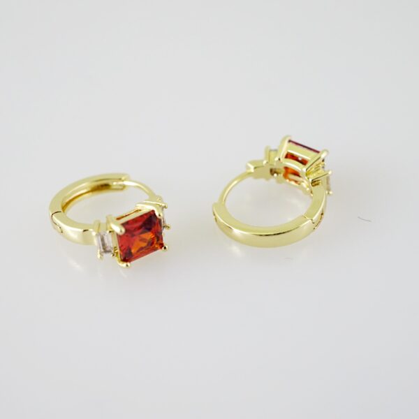 E2272 Earrings - Aretes - Zircon Stone - 14K Real Color - Image 2