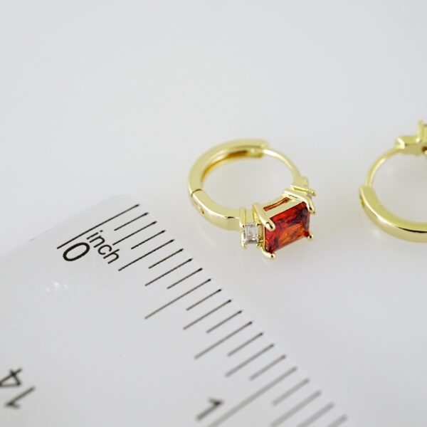E2272 Earrings - Aretes - Zircon Stone - 14K Real Color - Image 3