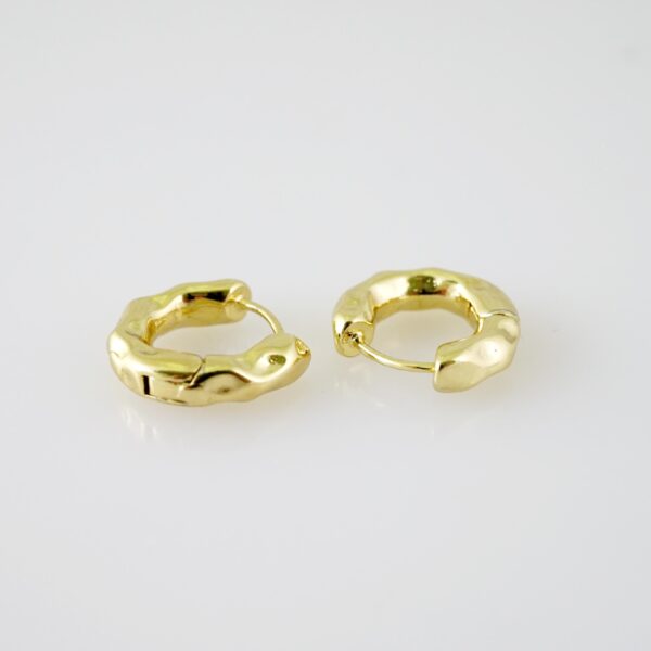 E2274 Earrings - Aretes - Plain - 14K Real Color - Image 2