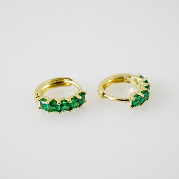 E2275 Earrings - Aretes - Zircon Stone - 14K Real Color - Image 2
